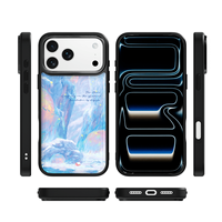 Coque de téléphone AG Feeling Black Edge avec motif glacier doré pour iPhone 17, 17 Pro Max, 16 Pro, 15 – Coque magnétique