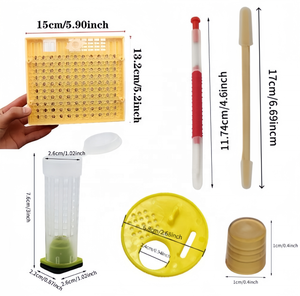 Système d'élevage de reine en plastique, kit de greffage pour l'apiculture, stylo à raclette pour gelée royale, boîte de culture, tasses à cellules, entrée de la <span class=keywords><strong>ruche</strong></span>, 1 ensemble - Product Image 2