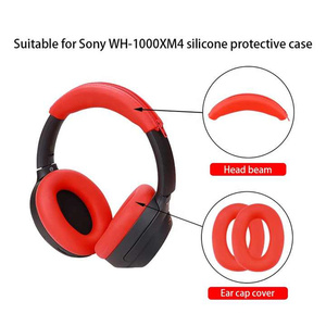 Convient pour <span class=keywords><strong>Sony</strong></span> <span class=keywords><strong>WH</strong></span>-<span class=keywords><strong>1000XM3</strong></span>/<span class=keywords><strong>Sony</strong></span> <span class=keywords><strong>WH</strong></span>-1000XM4 Ear Hat Head Wearing Beam Sleeve Framework Silicone Earmuffs Ear Plug buds Case - Product Image 3