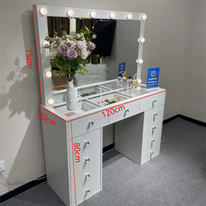 <span class=keywords><strong>Tocador</strong></span> de Maquillaje de Madera y Vidrio Moderno de Lujo al por Mayor de Fábrica, Mesa de Maquillaje para Niñas con <span class=keywords><strong>Espejo</strong></span> con Luz y Cajones - Product Image 3