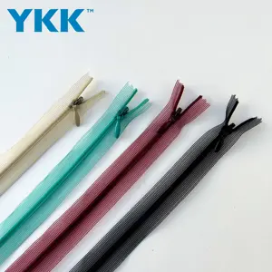 YKK vô hình che giấu dây kéo màu trắng cho các dự án may mặc và thủ công kết thúc 600 màu sắc có sẵn