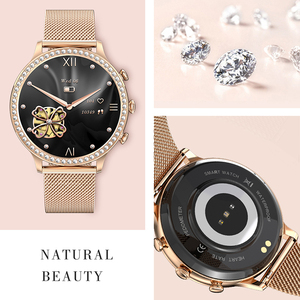 Mode dame I70 Smartwatch Mujer forme ronde <span class=keywords><strong>montre</strong></span>-<span class=keywords><strong>bracelet</strong></span> fréquence cardiaque oxygène sanguin Fitness surveillance de la santé <span class=keywords><strong>montre</strong></span> intelligente pour les femmes - Product Image 3