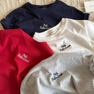 Tongxingyuan Children's Short Sleeve T-Shirt Cotton Jersey Summer Base Layer White Red Navy Blue Gray Black Boys T-Shirt - Product Image 2