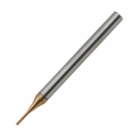 Micro moulin à nez en carbure de tungstène, massif, à 2 cannelures, pour fraisage petit trou profond, 1 unité