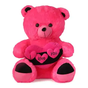 20厘米30厘米40厘米60厘米可爱的粉红色 (我爱你) 情人节礼物毛绒泰迪熊可爱的粉红色红色泰迪熊与我爱你的心