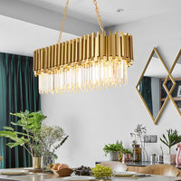 Lustre Led suspendu en cristal au design moderne, Luminaire décoratif d'intérieur, idéal pour un salon ou une salle à manger, ou comme décoration de mariage