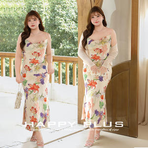 Robe Halter à Imprimé Floral Runqi, Grande Taille 45, Coupe Biais, Style Vacances, Rétro Haut de Gamme - Product Image 2