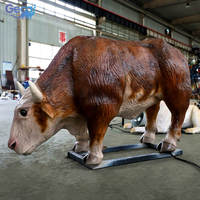 Modèle d'animal animatronique de vache, simulation personnalisée pour parc d'attractions