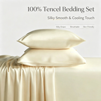 Ensemble de literie personnalisé en lyocell 100% couleur unie, ensemble de couette rafraîchissant