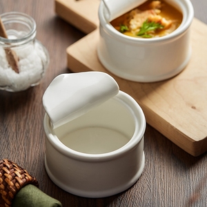 Cuencos de cerámica con forma de lata para sopa, postre dulce, pudín, salsa, huevo, cocido al horno, juego de vajilla para restaurante, <span class=keywords><strong>microondas</strong></span> - Product Image 1