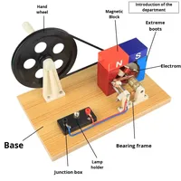 Generador Dinamo Manual AC/DC para Experimentos y Demostraciones de Física Escolar