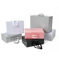 Boîtes cadeaux rigides pliables en papier avec ruban, bon marché, pour vêtements, chaussures, maquillage, sacs à main, emballages en papier