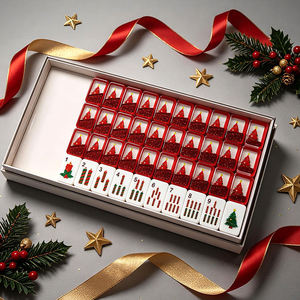 2026 New Custom Christmas Holiday American Mahjong <strong>Set</strong> 160 <strong>Pieces</strong>, Premium Red Liquid Flowing Glitter Sand Acrylic Mahjong Tiles - Product Image 6