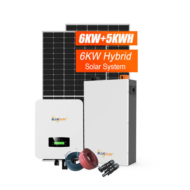 Bluesun 6 kw Solar Power Panel System Solar Lithium Battery System  Complete Solar Panel System for Home Use