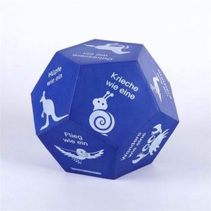 12 Sided Custom Imprint Promotional PU Squeezable Soft Dice Toys Yoga <b>Exercise</b> Game Cube for Fitness and Fun - Product Image 1
