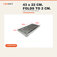 FLAMEBUILT Grand barbecue de camping pliable au charbon de bois 43 x 22 cm, corps en acier inoxydable SUS304, grille pour barbecue extérieur toutes saisons