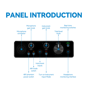 2e2s 192kHz USB giao diện âm thanh Card âm thanh tiếng ồn hủy bỏ Microphone với 48V Phantom điện cho podcasting - Product Image 4
