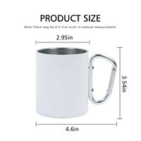 Mug de voyage portable en acier inoxydable à double paroi pour sublimation, tasse à thé avec poignée, cadeaux promotionnels en gros pour activités de plein air