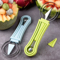 3-in-1 roestvrijstalen handmatige keuken fruitgereedschap set: meloenlepel, watermeloen snijmes, meloenbolletjeslepel