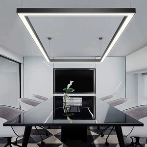 Rectangle Dimmable LED Linear Lamp 6000K 200*100cm Hanging Gym Shop Fixture <b>Suspended</b> LED Pendant Lights for Office - Product Image 3