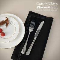 Sets de table 100% coton imprimés sur mesure Sets de table décoratifs lavables réutilisables pour la maison Banquet ou mariage Motif solide