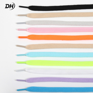 Lacets plats en polyester de couleur unie, lacets larges tissés, lacets de remplacement pour baskets, chaussures de course et de skate en toile - Product Image 1