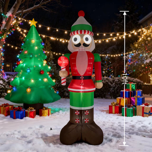 Décorations gonflables de Noël animées <span class=keywords><strong>Casse</strong></span>-noix de <span class=keywords><strong>soldat</strong></span> en plein air globes oculaires rotatifs lumières LED intégrées pour la cour - Product Image 2
