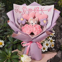 Handgefertigter Eleganter Künstlicher Gehäkelter Lilien-Blumenstrauß für Weihnachten, Halloween, Ostern, Valentinstag und Muttertag