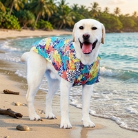 Kaos Anjing Motif Bunga Hawaii Teddy Golden Retriever Labrador XS hingga 5XL Pakaian Hewan Peliharaan Musim Panas yang Bernapas