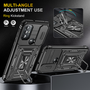 Cubiertas de teléfono con soporte para cámara para Motorola G Power 2025 2024 G84 G54 G14 G 5G 2025 anillo de rotación Kickstand PC protección a prueba de golpes - Product Image 4