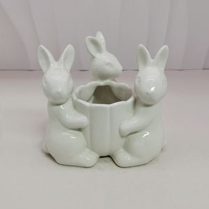 Nóng bán phục sinh gốm trắng phục sinh Gốm Thỏ nến container sáng tạo phục sinh Gốm Thỏ nến Jar - Product Image 5