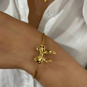 Accesorios de moda de lujo para mujer, <span class=keywords><strong>collar</strong></span> con colgante de lazo de acero inoxidable sin deslustre, pulsera, pendientes, anillos, Collares para mujer - Product Image 3