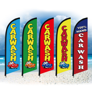 Bandera Publicitaria Exterior de Poliéster con Impresión Digital Personalizada, Sin Postes, Bandera Promocional de Playa para Negocios, Bandera para Lavado de Autos - Product Image 3
