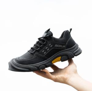 JIANKUN Chaussures de sécurité unisexes pour hommes et femmes Semelle extérieure en caoutchouc antidérapante Chaussures de travail en cuir anti-brûlure pour l'été et le printemps - Product Image 2