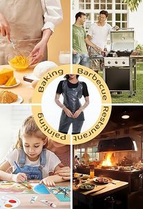 Tabliers jetables imperméables avec manchons de protection, tabliers de protection en plastique idéaux pour la peinture, la cuisine et les travaux ménagers quotidiens - Product Image 3