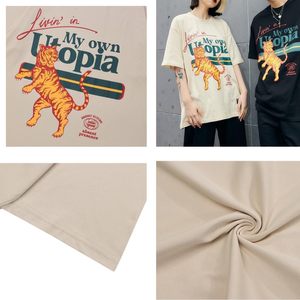 เสื้อยืดโอเวอร์ไซส์ผู้ชาย Aelfric <span class=keywords><strong>Eden</strong></span> ผ้าฝ้ายถัก 100% คอกลม ทรงหลวม น้ำหนัก 230 กรัม พิมพ์ลายเสือ ป้องกันขนร่วง สวมใส่สบาย - Product Image 5
