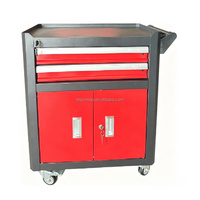 Carrito de Herramientas Rodante para Taller y Garaje de Alta Resistencia, 2 Cajones, 2 Puertas, Modular, OEM/ODM/OBM, Personalizable, Gabinete Lateral de Acero Laminado en Frío