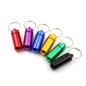 Boîte à pilules étanche en aluminium 14*48mm, étui pour médicaments, conteneur porte-clés - Product Image 1