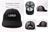 Topi Trucker Motif Hewan Hitam, Topi Olahraga Panel Depan 2026, Fashion Populer Laris, 6 Panel, Logo Patch Kartun, Jaring