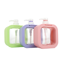 Flacon pompe carré en plastique vide de 300 ml et 500 ml pour emballage cosmétique, crème pour les mains, lotion corporelle, savon liquide, shampoing