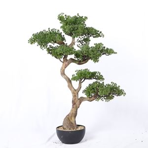 Recién llegado, decoración del hogar, pino en maceta, árbol pequeño Artificial, plantas artificiales de plástico, planta de bonsái de pino verde - Product Image 4