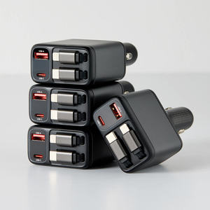 Cargador de Coche Retráctil 4 en 1 ReelKit, Cargador Rápido USB C con Múltiples Puertos, Adaptador para Vehículo, Cargador para Encendedor de Cigarrillos - Product Image 1
