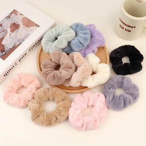 ที่มัดผมแบบยืดหยุ่นสำหรับผู้หญิงที่มัดผมสีพื้นทำจากผ้ากำมะหยี่นุ่มฟูใหม่สำหรับฤดูหนาว - Product Image 3