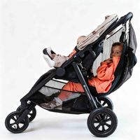 Siège hamac double pour poussette, fixation pour bébé et tout-petit, siège supplémentaire pour poussette double avec sac en filet
