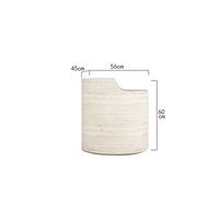 Table d'appoint en marbre naturel, table d'appoint de canapé cylindrique en travertin ajouré, mobilier de luxe pour la maison de rêve