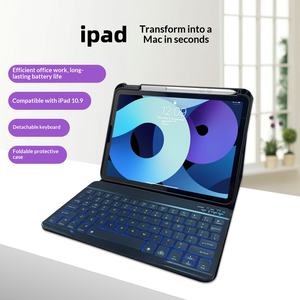 מקלדת לטאבלט אייפד 11 דור 10 בגודל 11 אינץ', דקה במיוחד, עם תאורת RGB אחורית, כיסוי מגן, חריץ לעט, דמוי עור, קישוריות בלוטות' אלחוטית - Product Image 5