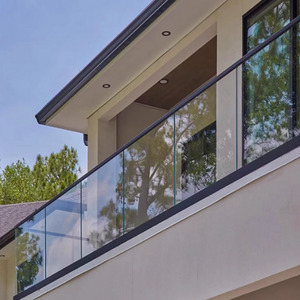 Modern minimalistisch frameloos balkon gelamineerd glazen balustrade aluminiumlegering trapleuning <span class=keywords><strong>U</strong></span>-profiel balustrades poedercoating veiligheid - Product Image 4