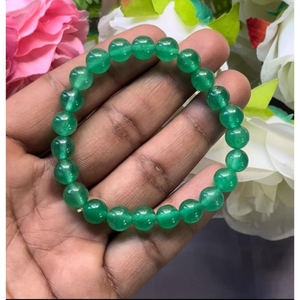 สร้อยข้อมือหยกสีเขียว: ลูกปัดพลอยทรงกลม สร้อยข้อมือยืดได้ สไตล์คลาสสิกสำหรับทุกเพศ ของขวัญวันครบรอบที่ได้รับการรับรอง - Product Image 3
