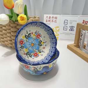 Tigela de Cerâmica Pintada à Mão Adequada para Reuniões Familiares, Presentes, Festas em Hotéis e Assim por Diante, Design Ecológico, Grande Capacidade - Product Image 2