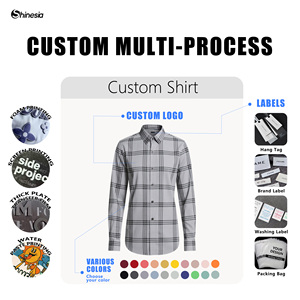 Chemises pour hommes élégantes, anti-rides, écologiques, à carreaux, tailles XS-5XL, avec logo personnalisé, en flanelle. - Product Image 6
